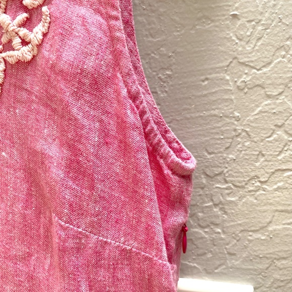 Original Robert Roller Rabbit Dress Sleeveless Pink Embroidered Side Zip Small - Picture 9 of 15